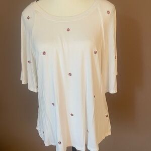 Karen Kane White batwing Sleeve Relaxed Blouse